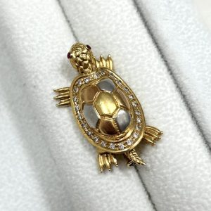 K18/Pt900メレダイヤ付きトップ